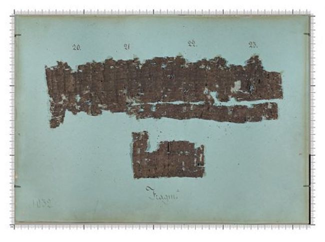 La papyrus examiné (Consiglio Nazionale delle Ricerche)