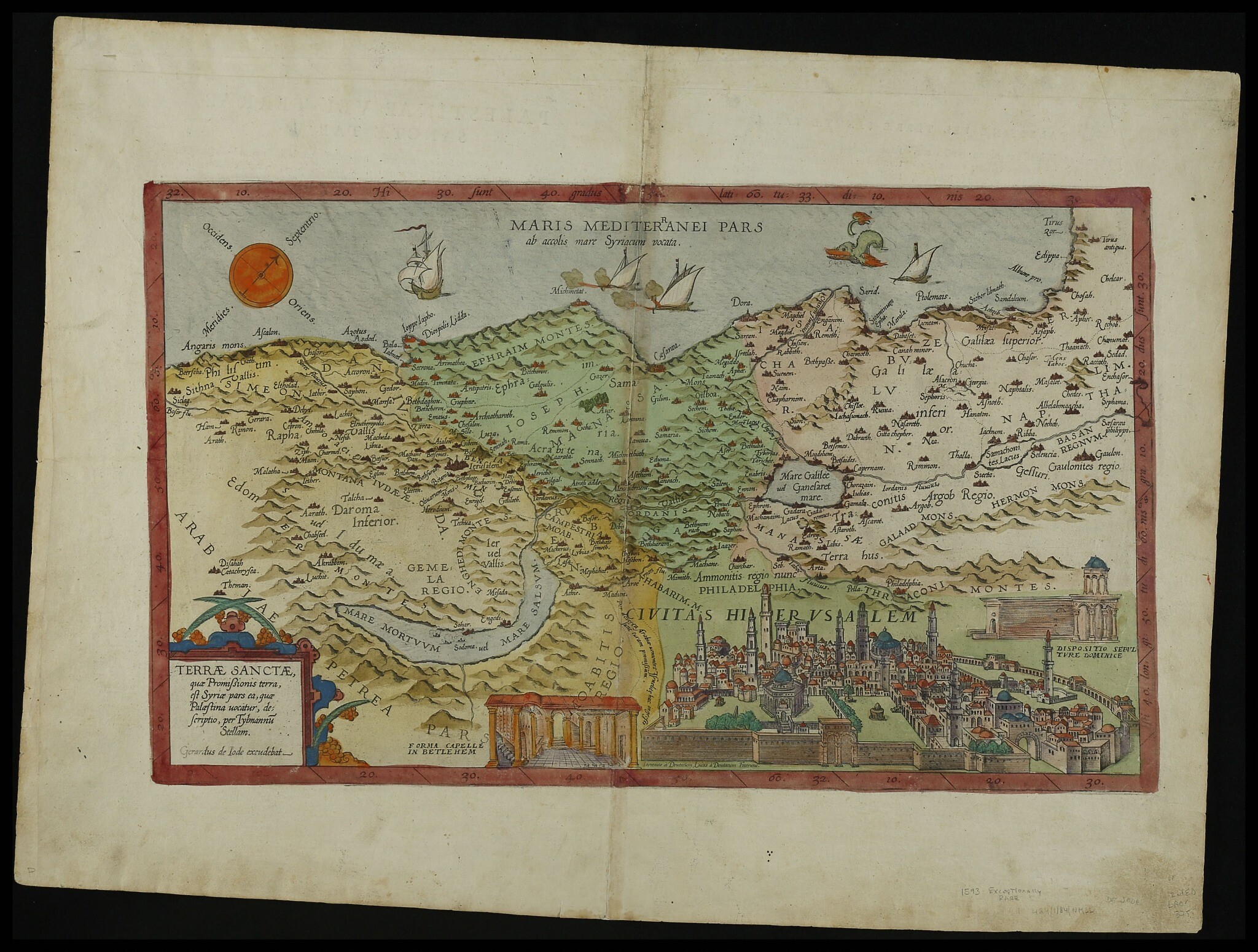 NLI-Golden-Map-Collection-de-Jode-Land-of-Israel. 1593