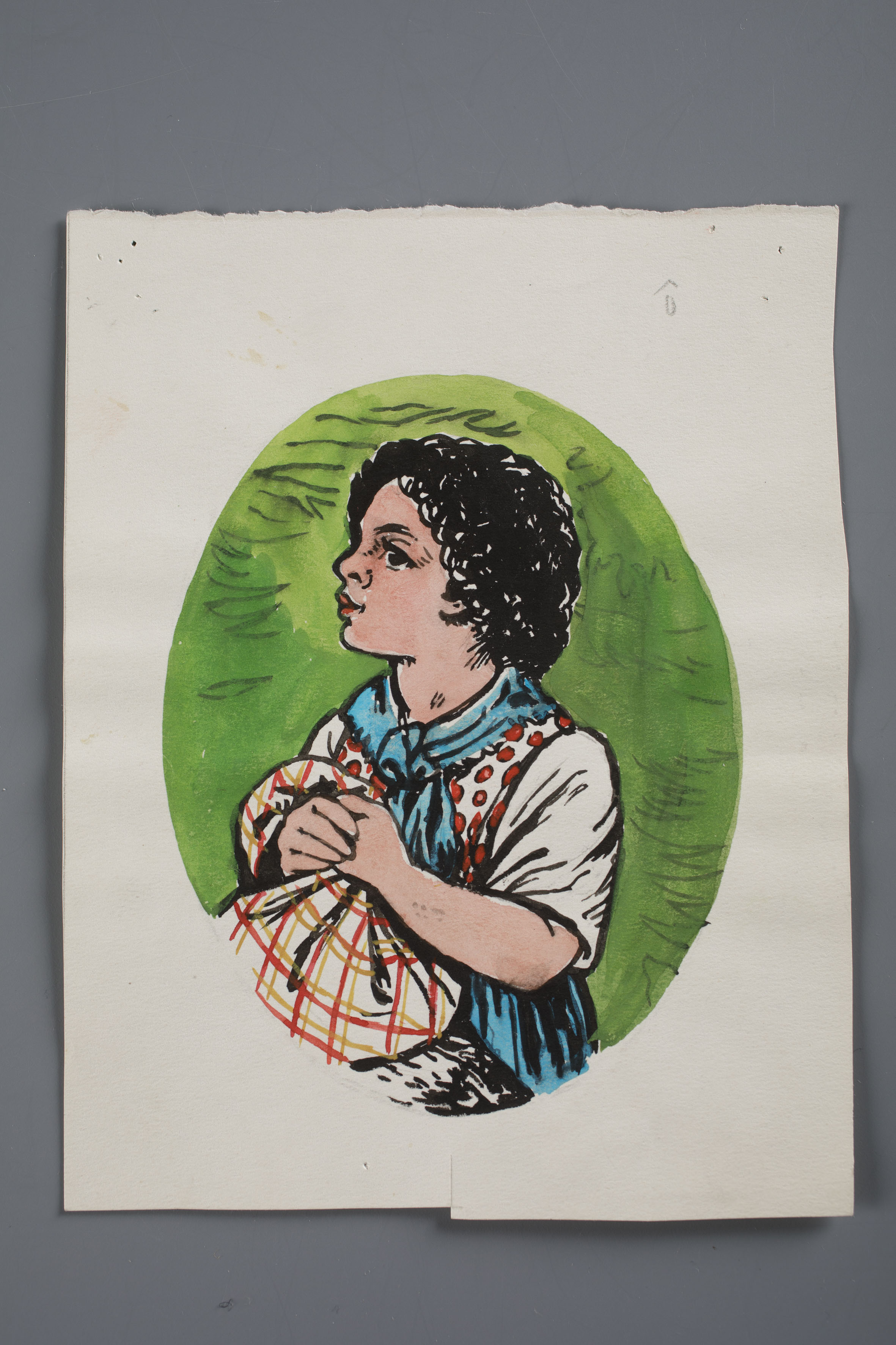 Illustration originale de la couverture du livre par le premier illustrateur suisse «Heidi» Rudolf Münger (1862-1929). SIKJM. (Photo : Naomi Wenger)