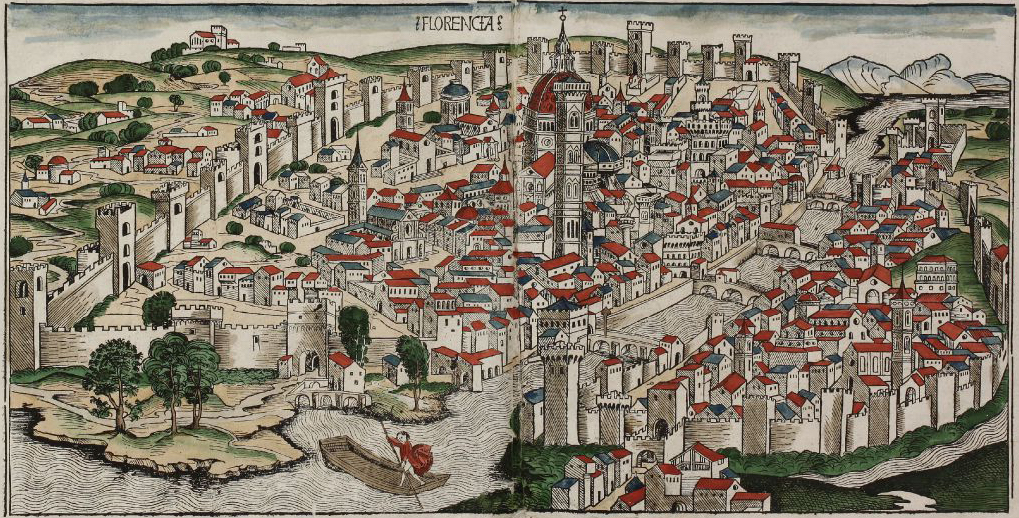 Vue de Florence par Hartmann Schedel, publiée en 1493. Bas van Hout (CC BY-SA 4.0)