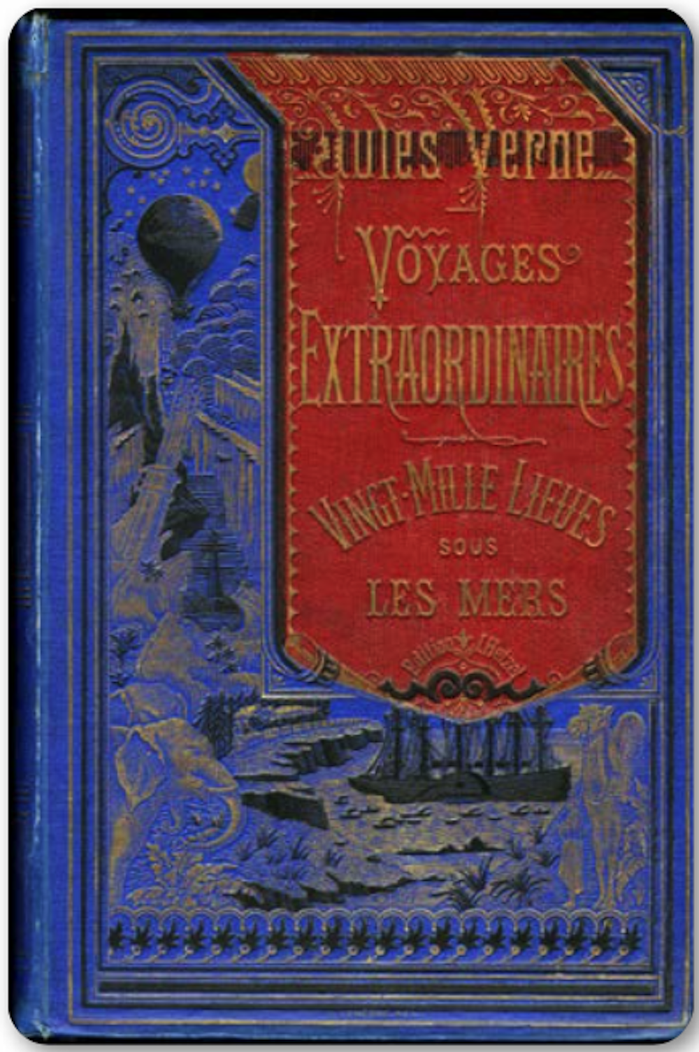 Vingt Mille Lieues sous les mers, cartonnage à la bannière, vers 1875 Collection des Bibliothèques d’Amiens Métropole © Bibliothèques d’Amiens Métropole