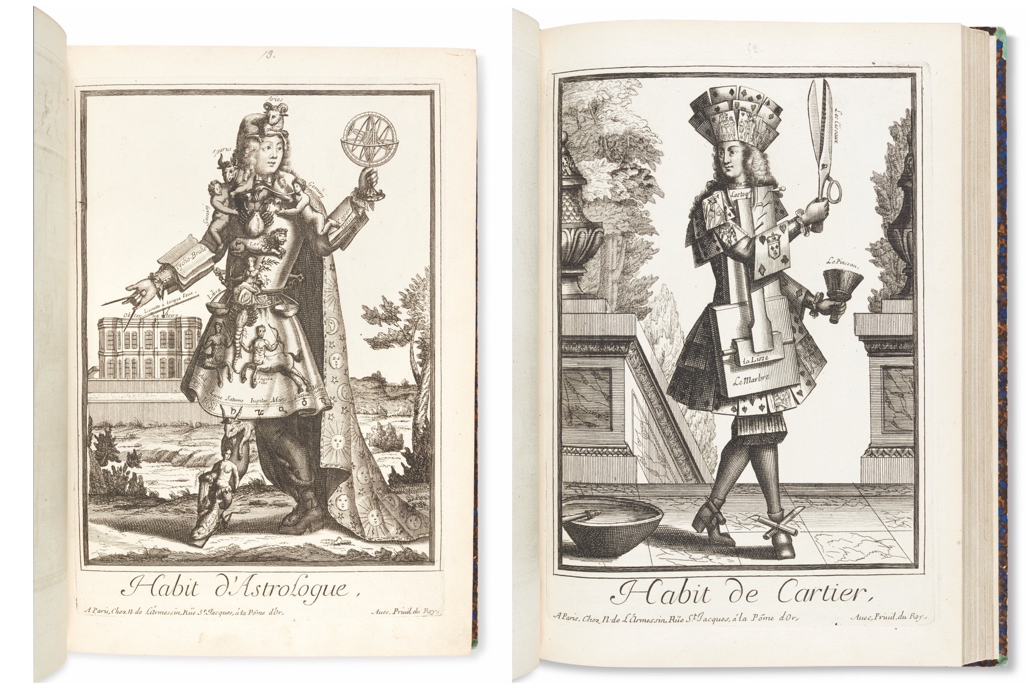 LARMESSIN, Nicolas Ier de (1632-194), et d'autres. Costumes grotesques et métiers. Paris, vers 1690.