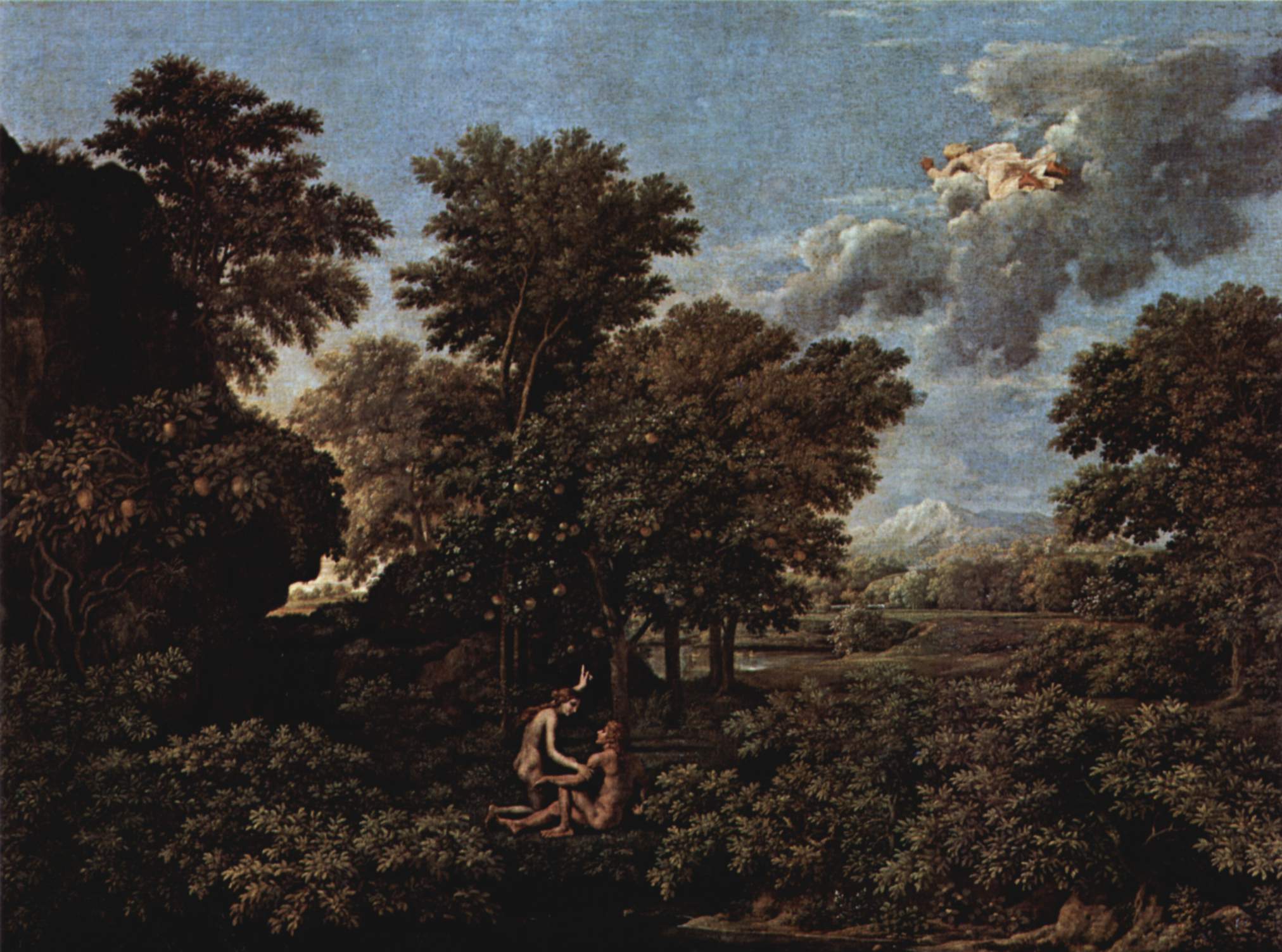 Le Printemps ou Le Paradis terrestre de Nicolas Poussin. Peinte à Rome entre 1660 et 1664. Domaine Public.