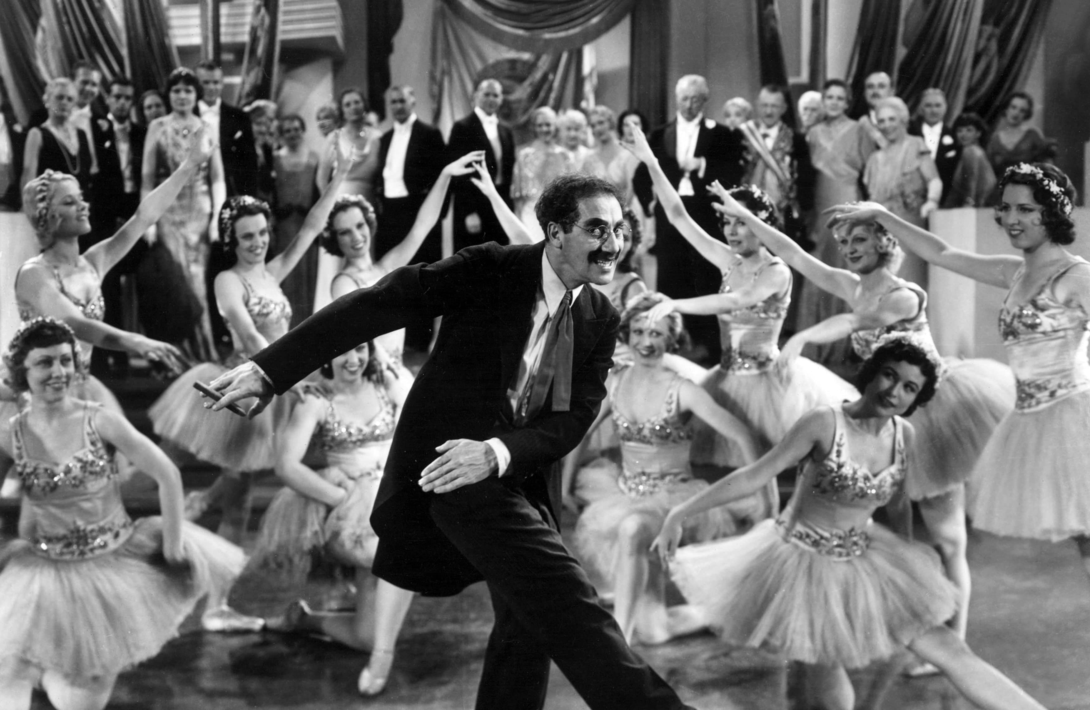 Groucho Marx dans La soupe de Canard (1933). Domaine Public.