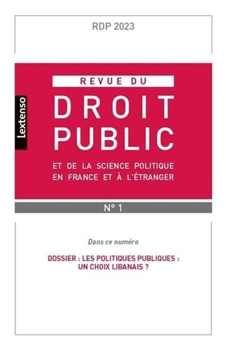 Revista de derecho público y ciencia política en Francia y en el extranjero N° 1, enero-febrero de 2023