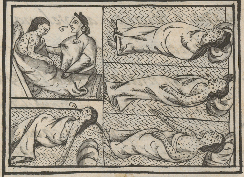 Un guérisseur avec des malades de la variole (Biblioteca Medicea Laurenziana, Florence - MiBACT)