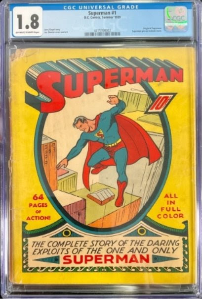 Superman #1 ; Excalibur Auctions ; vendu pour 97.890 £