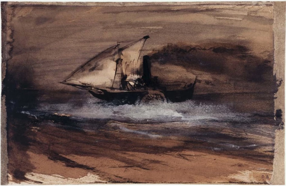 Dessin de Victor Hugo dans Les Travailleurs de la mer /  Victor Hugo