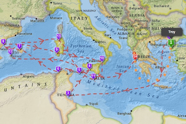 Sur Les Traces De L Odyssee D Ulysse Avec Une Carte Interactive